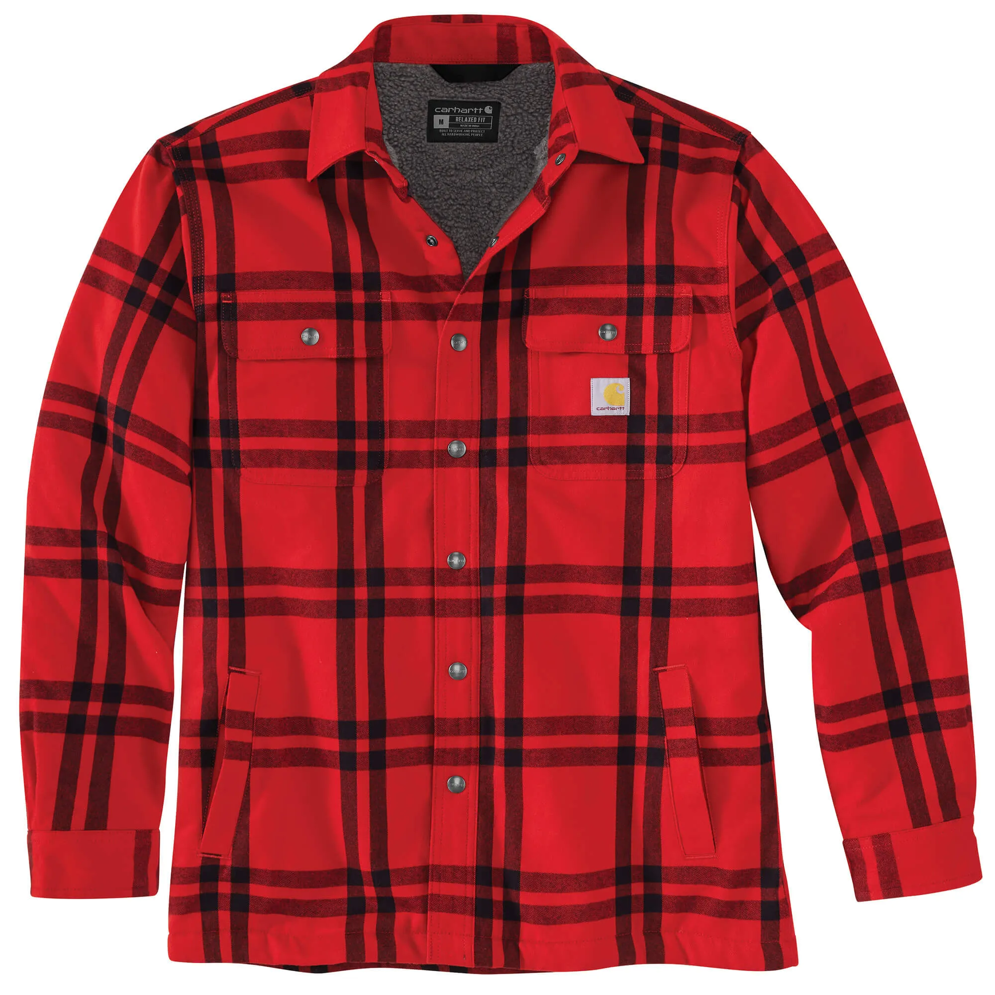 106354 - Carhartt Men's Relaxed Fit Flannel Sherpa-Lined Shirt Jac