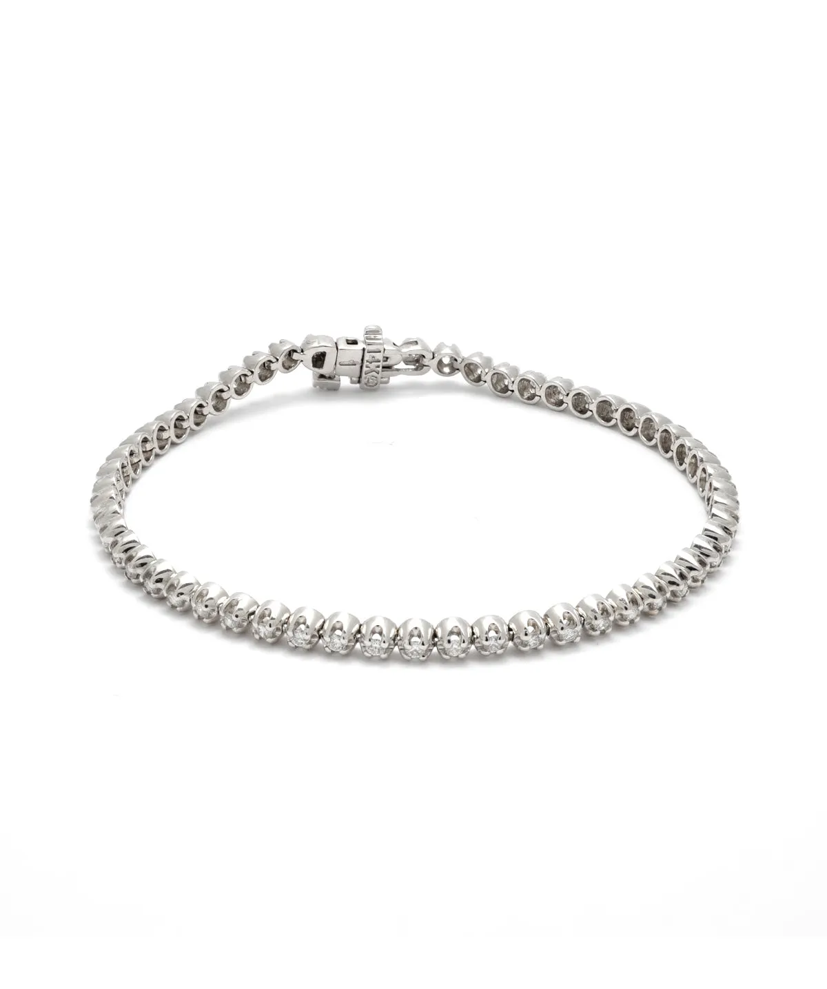 14K White Gold Diamond Tennis Bracelet 1.00cttw