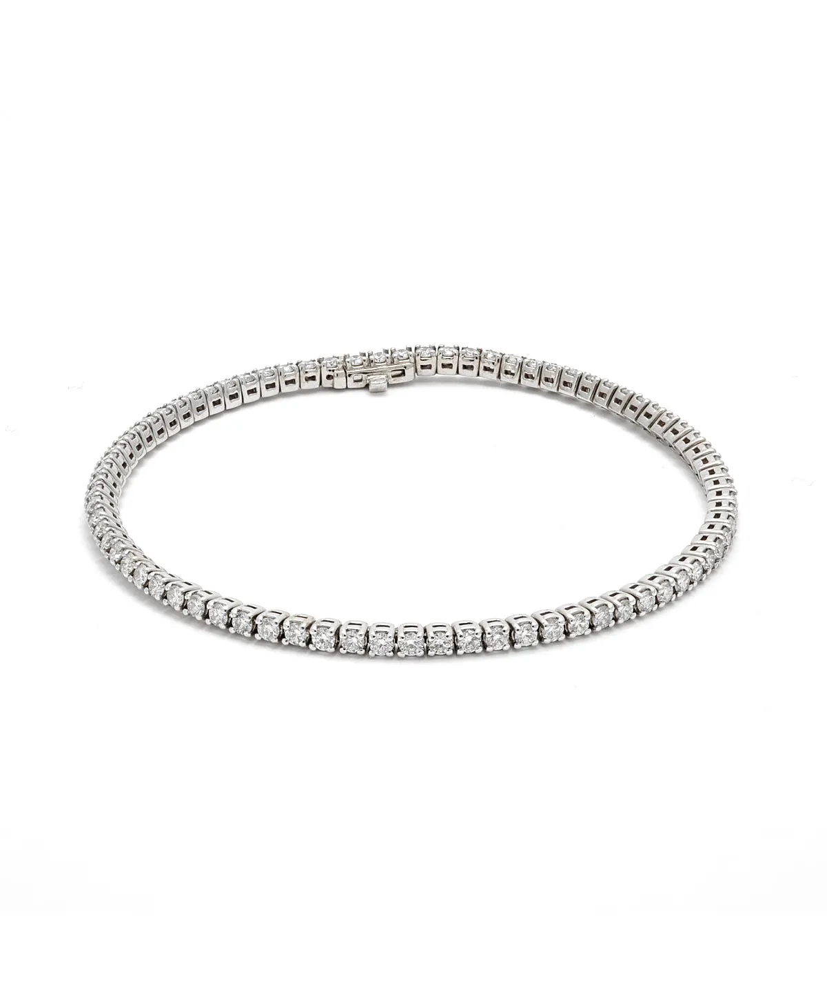 14K White Gold Diamond Tennis Bracelet 3.09cttw