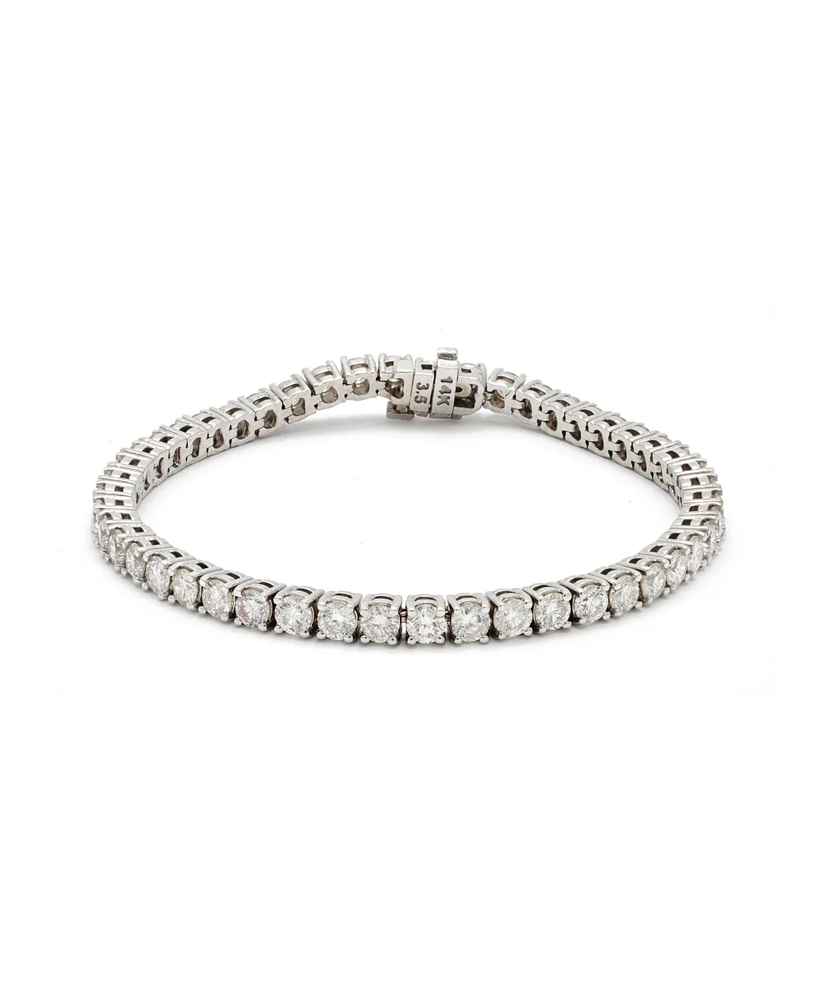 14K White  Gold Diamond Tennis Bracelet 8.00cttw