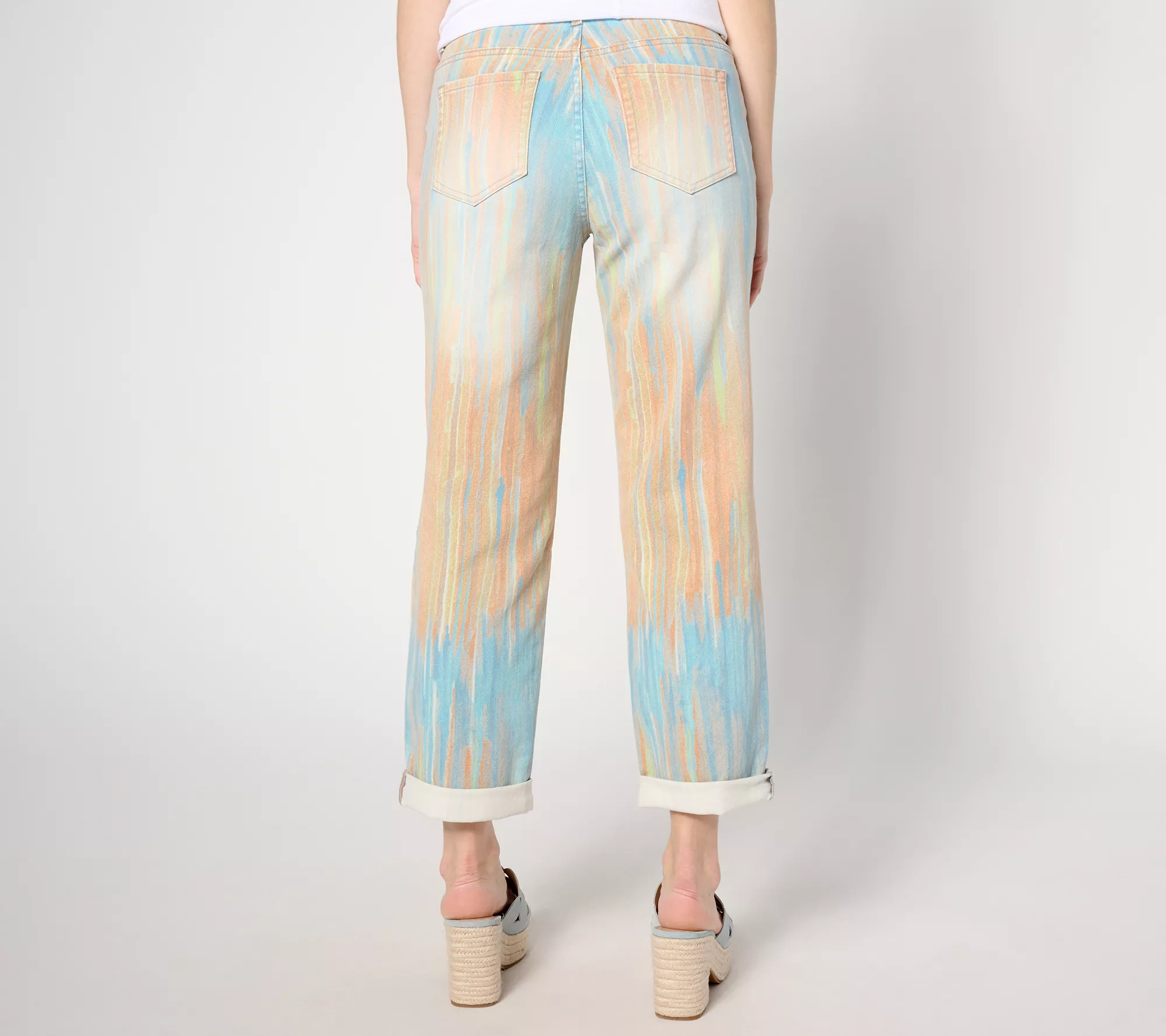 "As Is" LOGO by Lori Goldstein Petite Printed Boyfriend Jeans