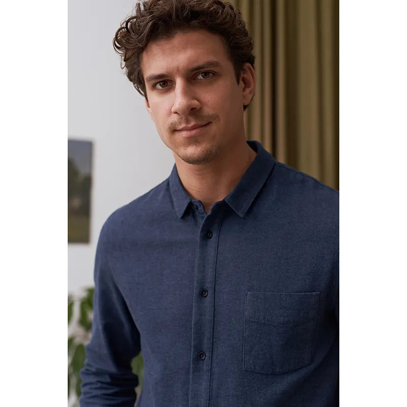 About Companions Simon Shirt Eco Ocean Blue Flannel