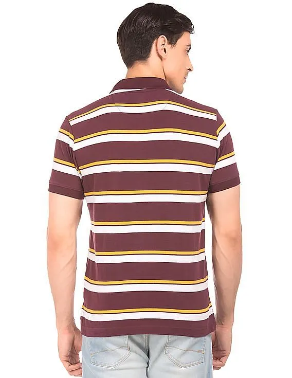 Aeropostale Striped Jersey Polo Shirt