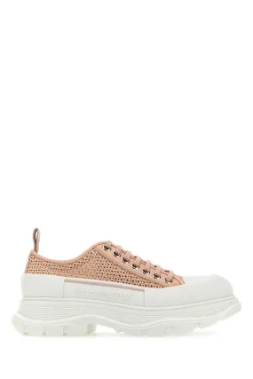 Alexander Mcqueen Pastel Pink Raffia Tread Slick Sneakers