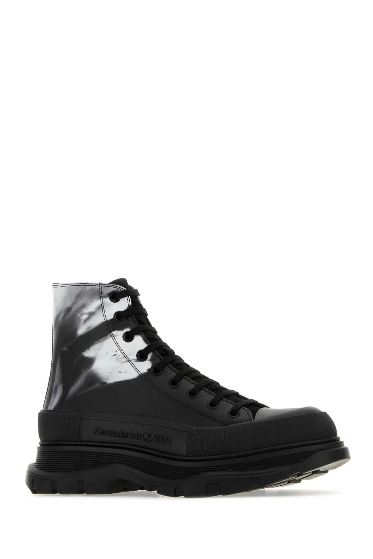 Alexander Mcqueen Printed Leather Tread Slick Sneakers