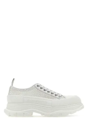 Alexander Mcqueen White Raffia Tread Slick Sneakers