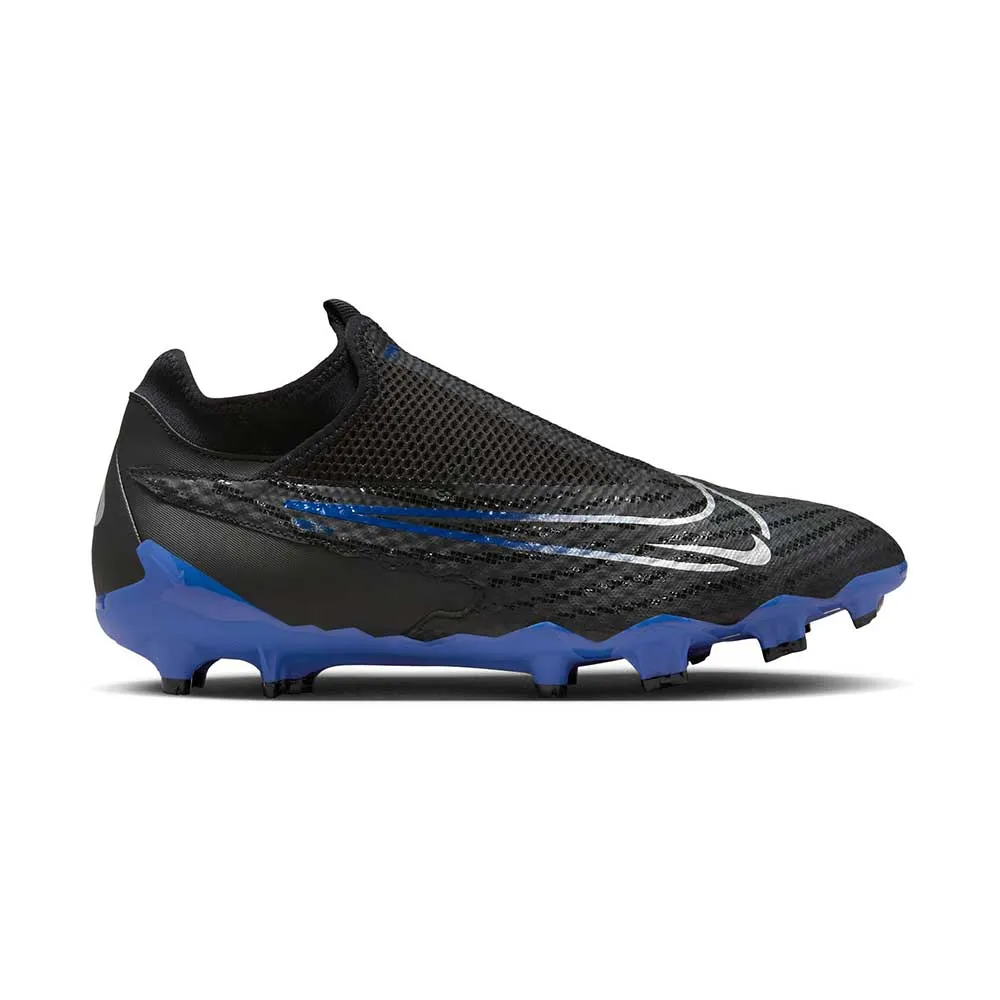 All Gender Nike Phantom GX Academy Dynamic Fit MG Soccer Cleat - Black/Chrome-Hyper Royal- Regular (D)