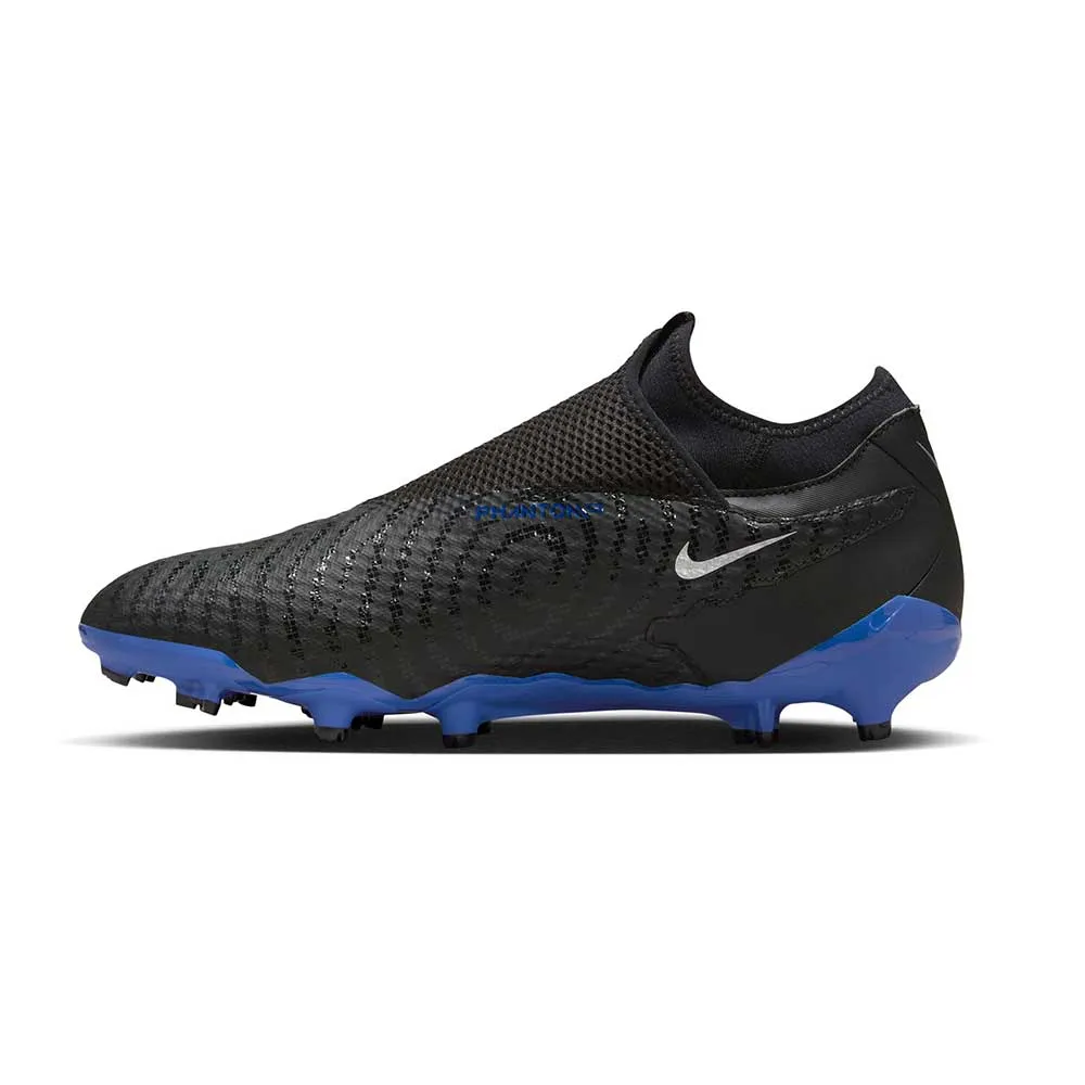 All Gender Nike Phantom GX Academy Dynamic Fit MG Soccer Cleat - Black/Chrome-Hyper Royal- Regular (D)