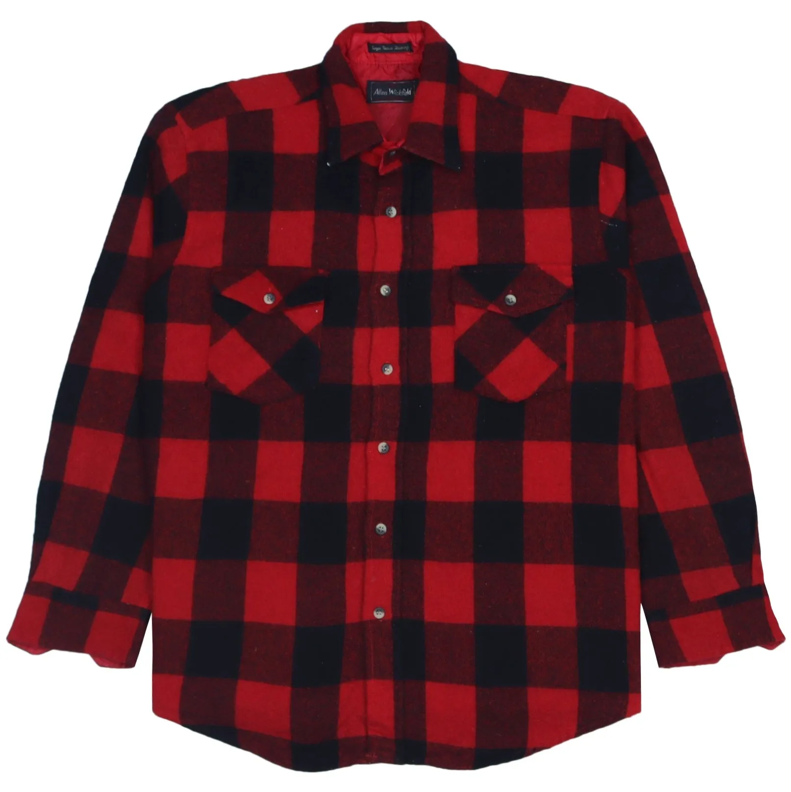 Allen Wickfield Checkered Flannel Shirt Red Black