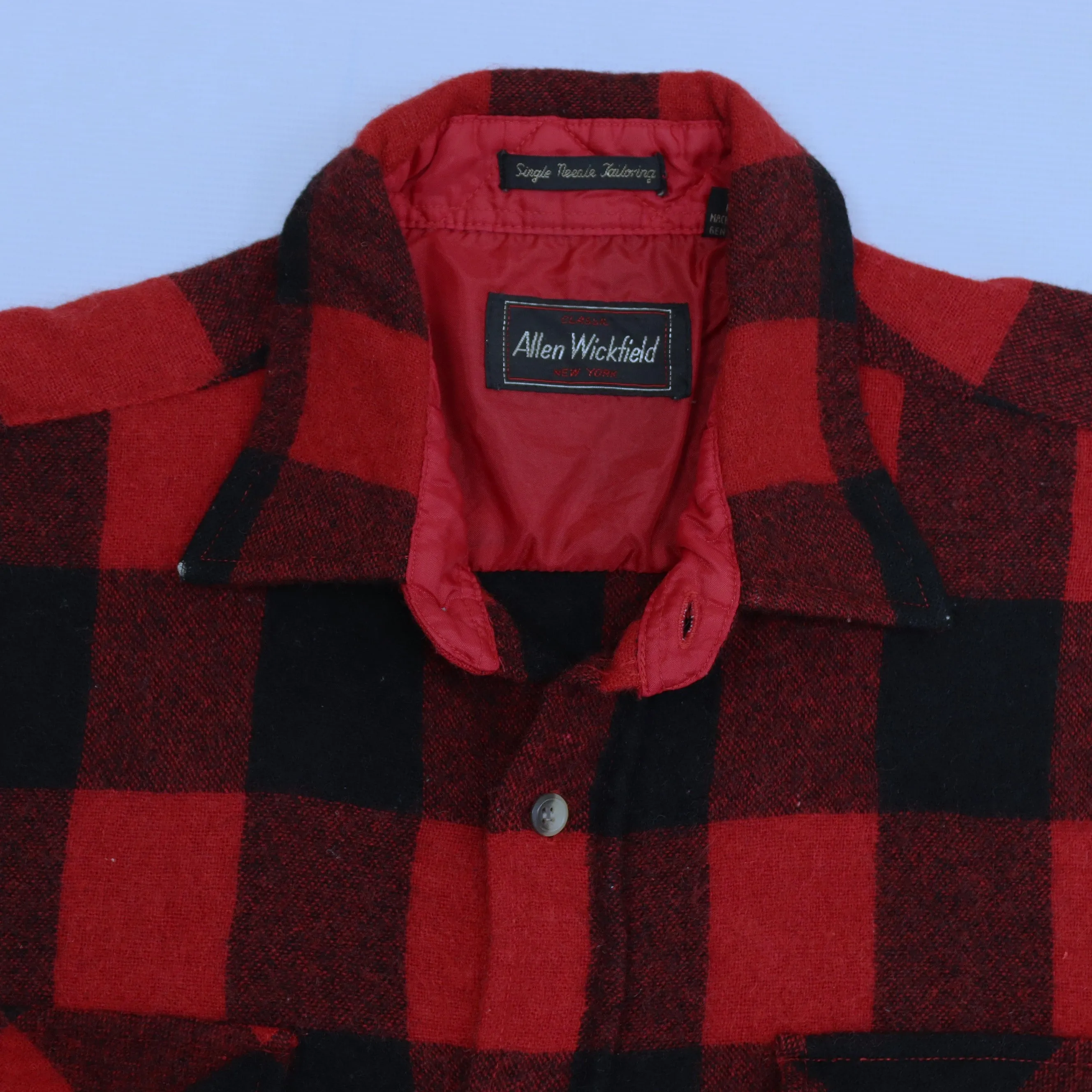 Allen Wickfield Checkered Flannel Shirt Red Black