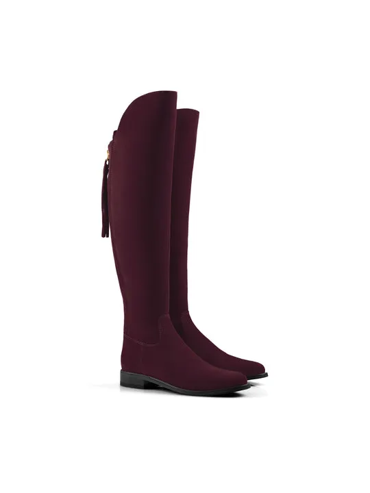 Amira       50% Off   |   Save £212.50  plum Flat Over-the-knee Boots        - Regular Fit