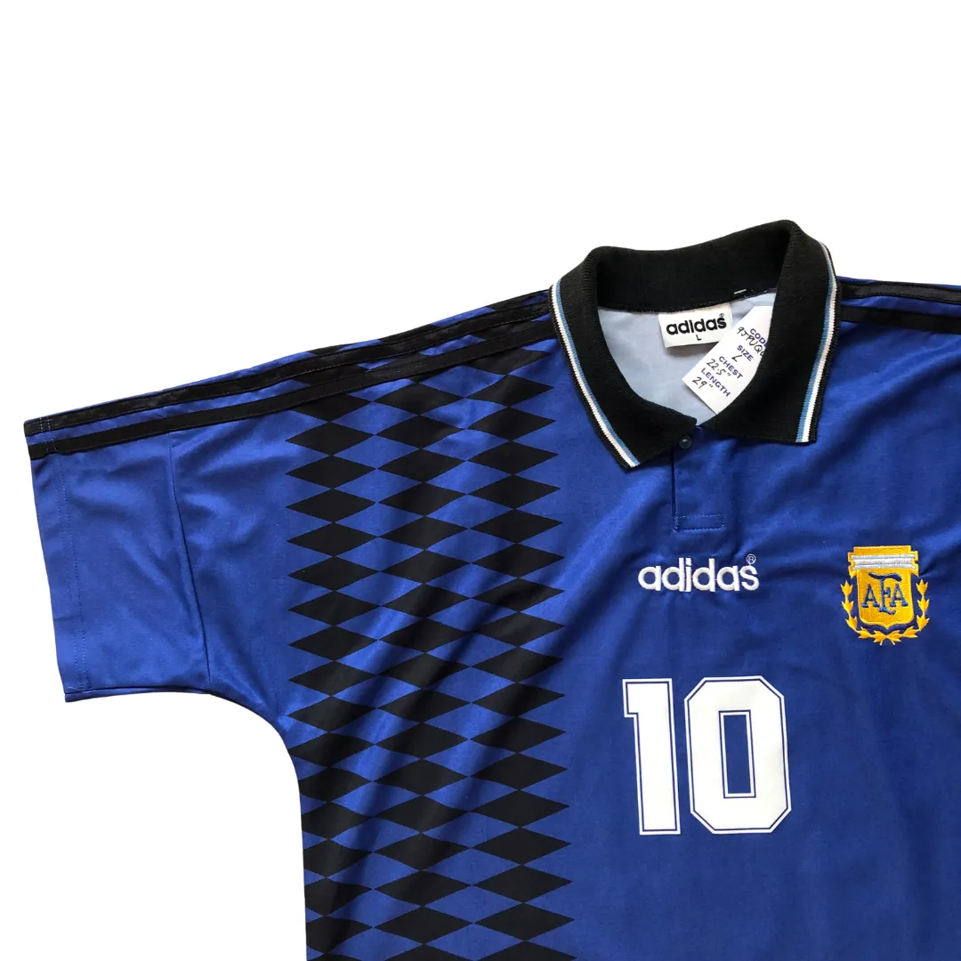 Argentina Original Maradona 10 1994 Adidas Away Football Shirt Medium