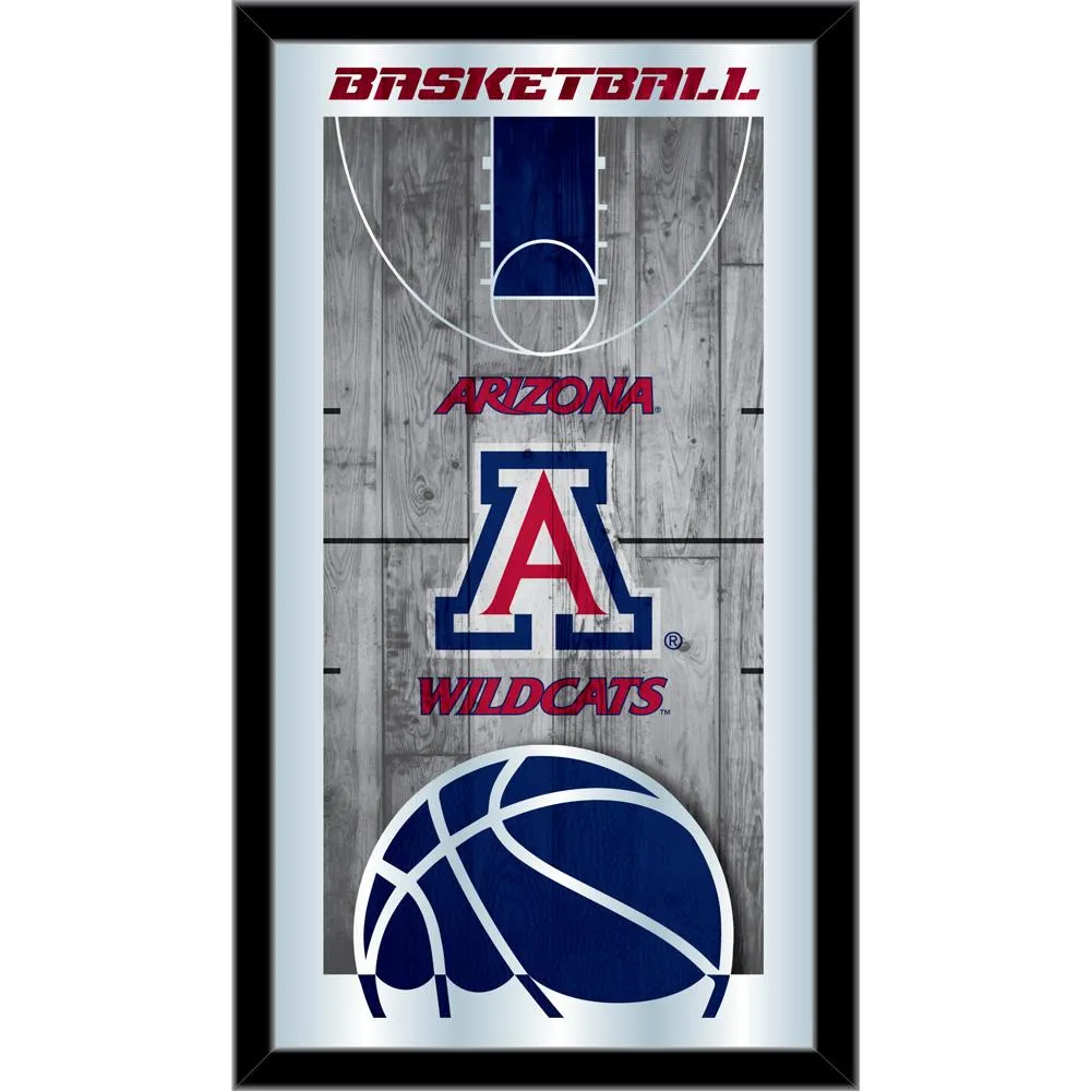 Arizona Wildcats HBS Blue Basketball Framed Hanging Glass Wall Mirror (26x15)