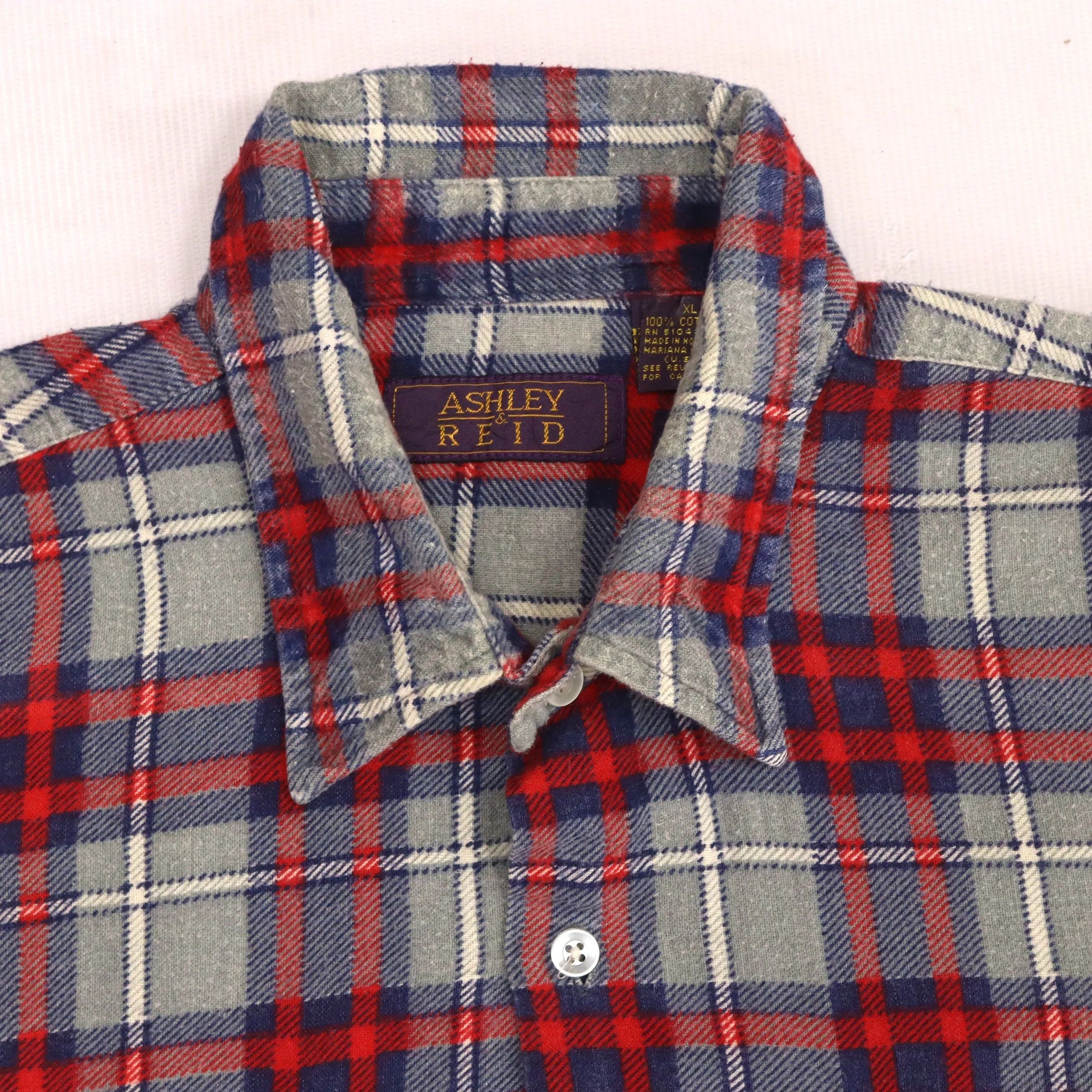 Ashley & Reid Checkered Flannel  Shirt Red Blue