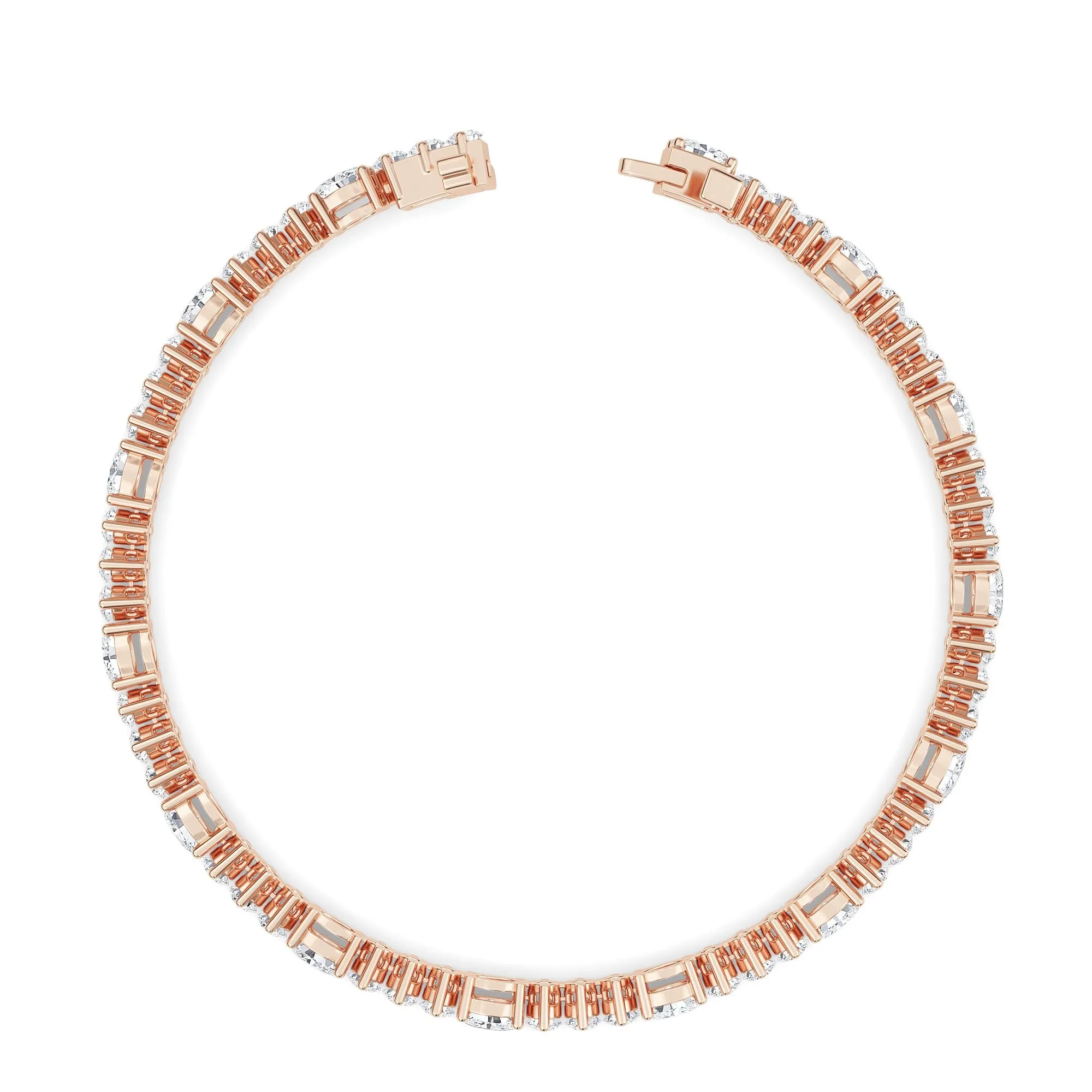 AUTRE - 14k Rose Gold 5.15ct Lab Grown Diamond Oval and Round Tennis Bracelet