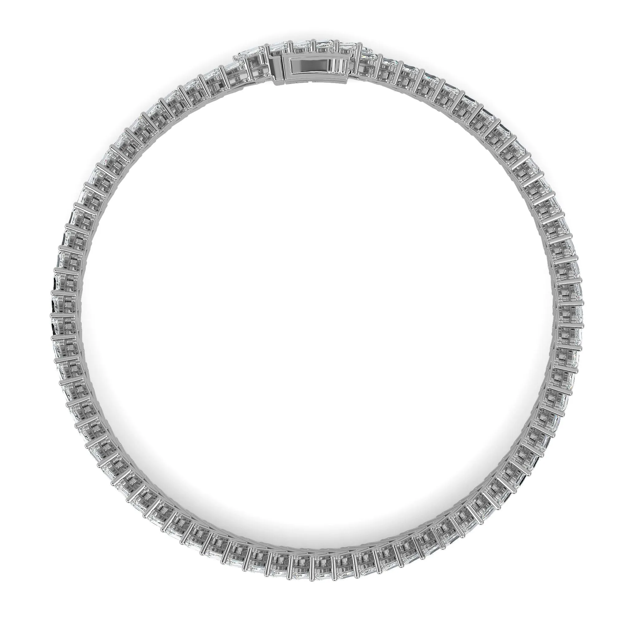 AUTRE - 14k White Gold 10.00ct Lab Grown Diamond Baguette Tennis Bracelet