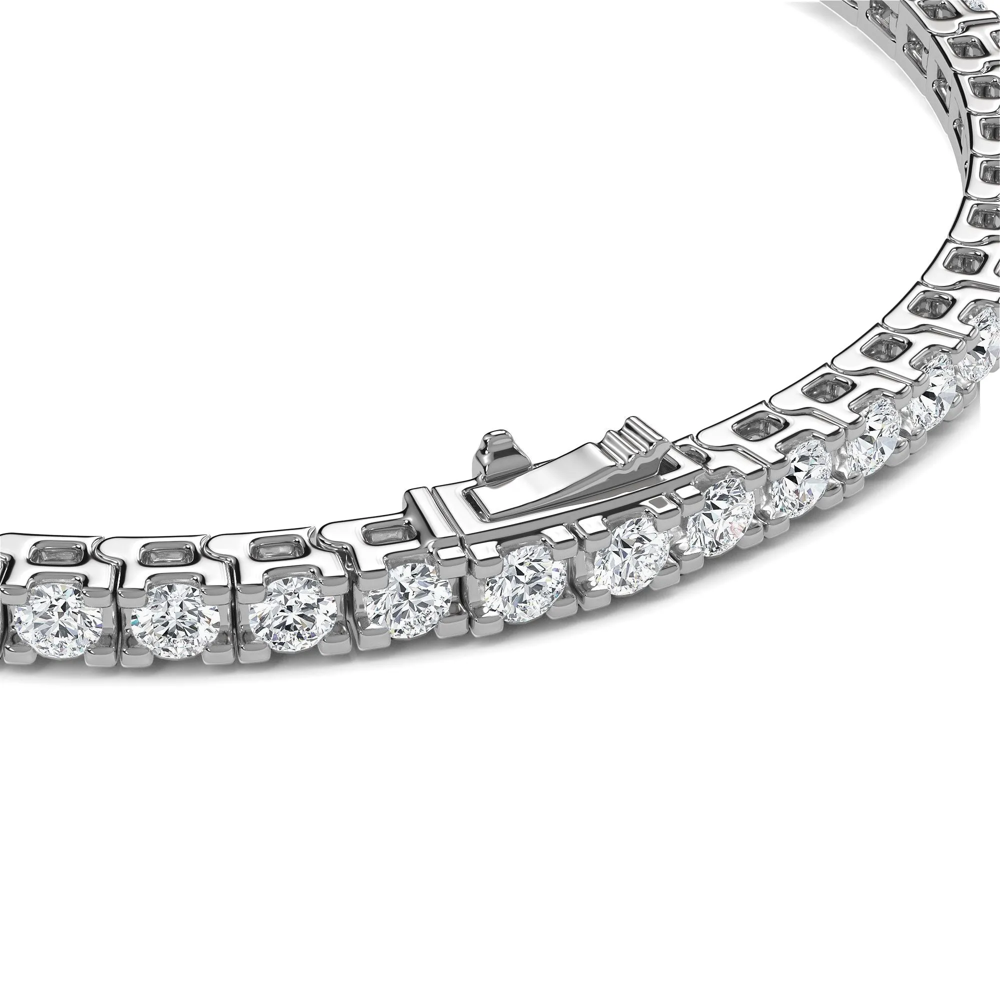 AUTRE - 14k White Gold 3.65ct Lab Grown Diamond Rounds with Pear Shape Center Tennis Bracelet