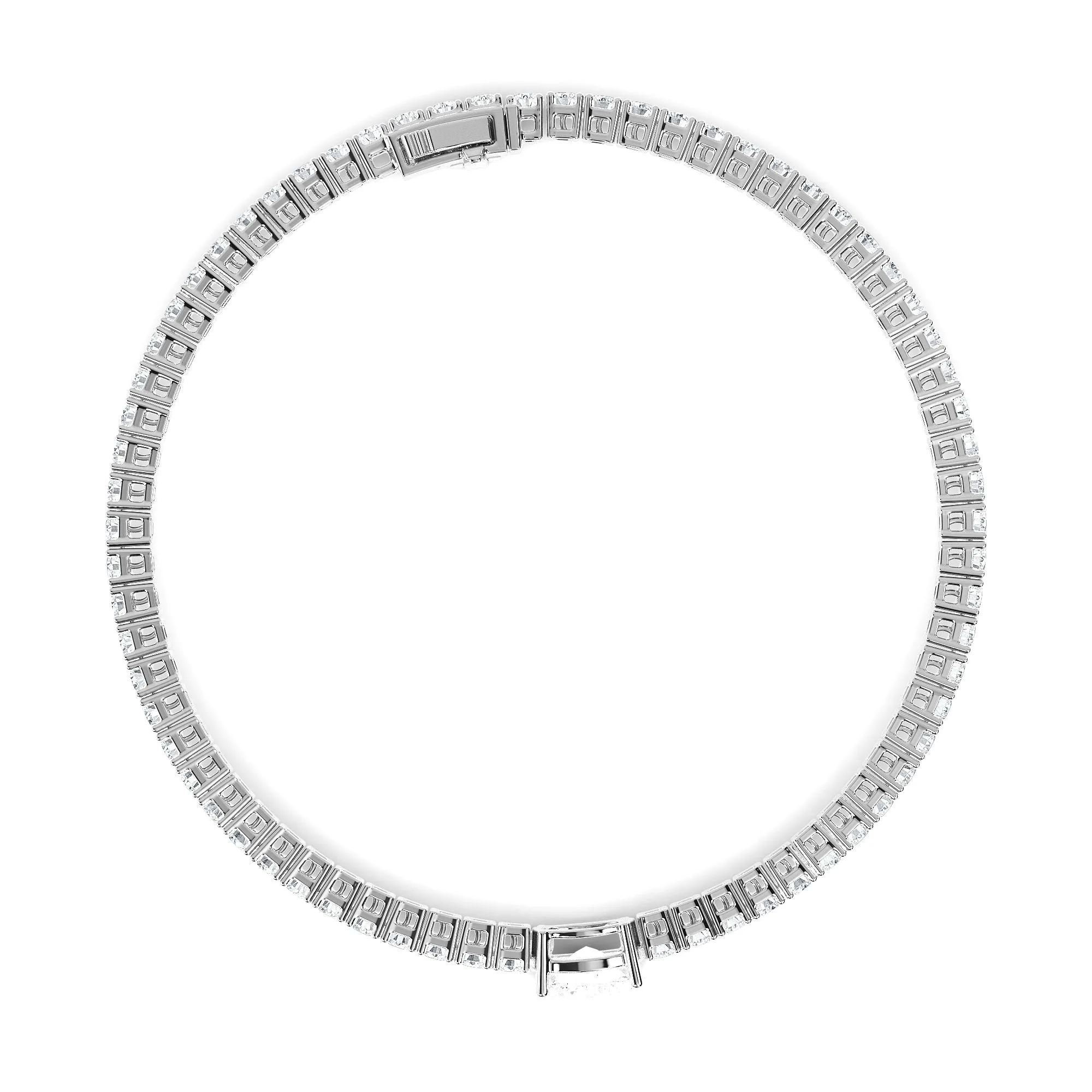 AUTRE - 14k White Gold 4.45ct Lab Grown Diamond Rounds with Oval Center Tennis Bracelet