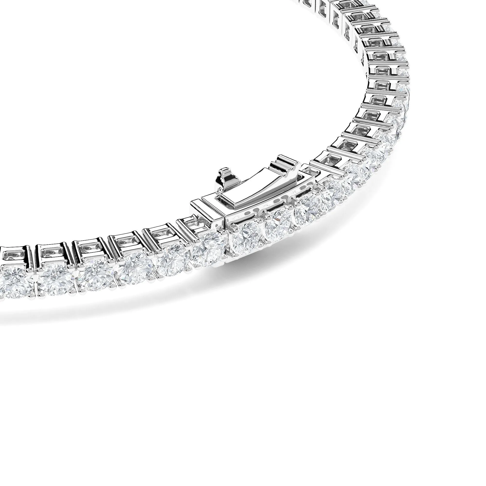 AUTRE - 14k White Gold 4.45ct Lab Grown Diamond Rounds with Oval Center Tennis Bracelet