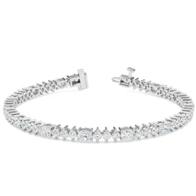 AUTRE - 14k White Gold 5.15ct Lab Grown Diamond Oval and Round Tennis Bracelet