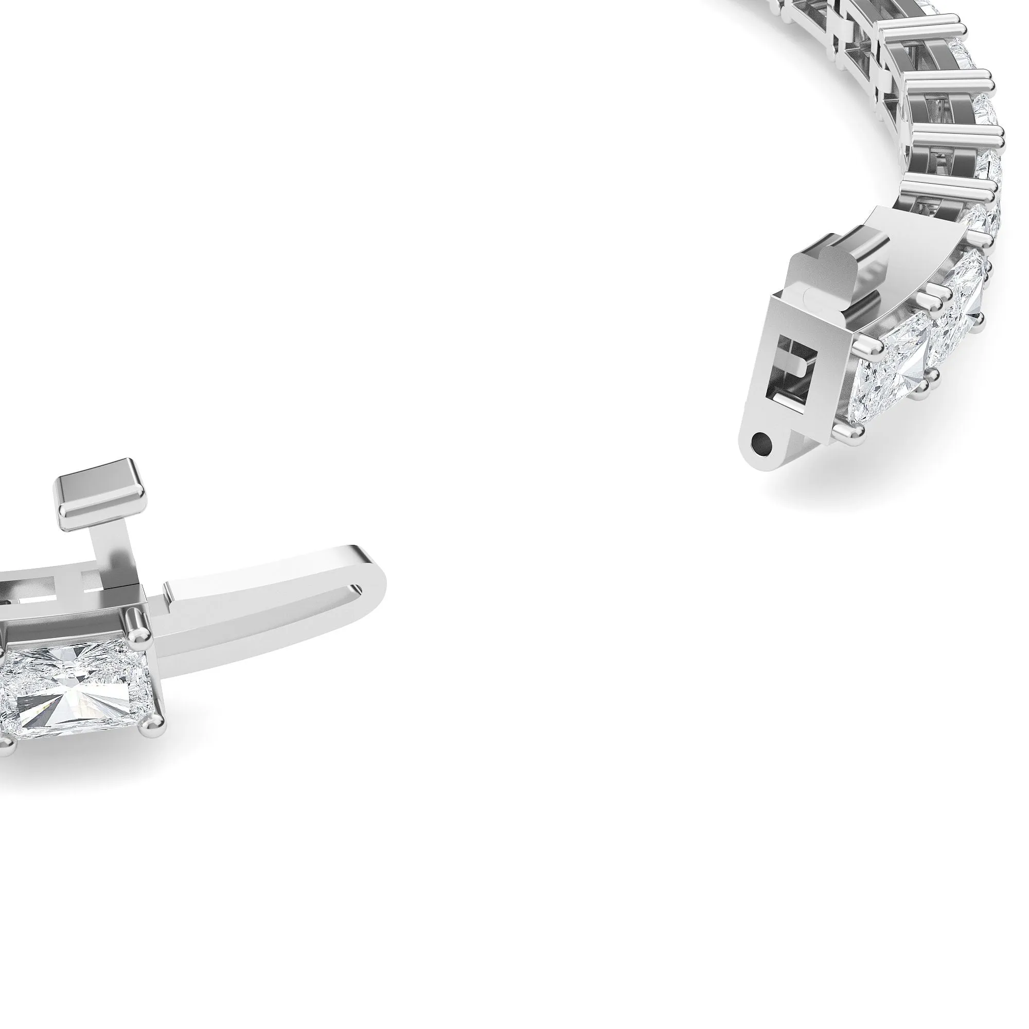 AUTRE - 14k White Gold 8.00ct Lab Grown Diamond Emerald Cut Tennis Bracelet