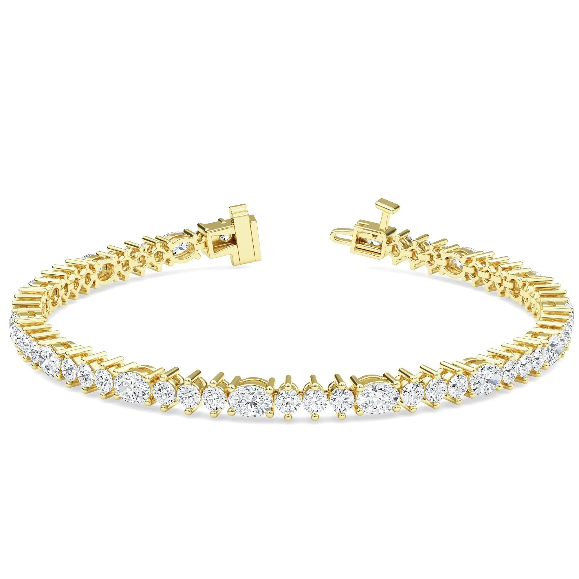 AUTRE - 14k Yellow Gold 5.15ct Lab Grown Diamond Oval and Round Tennis Bracelet