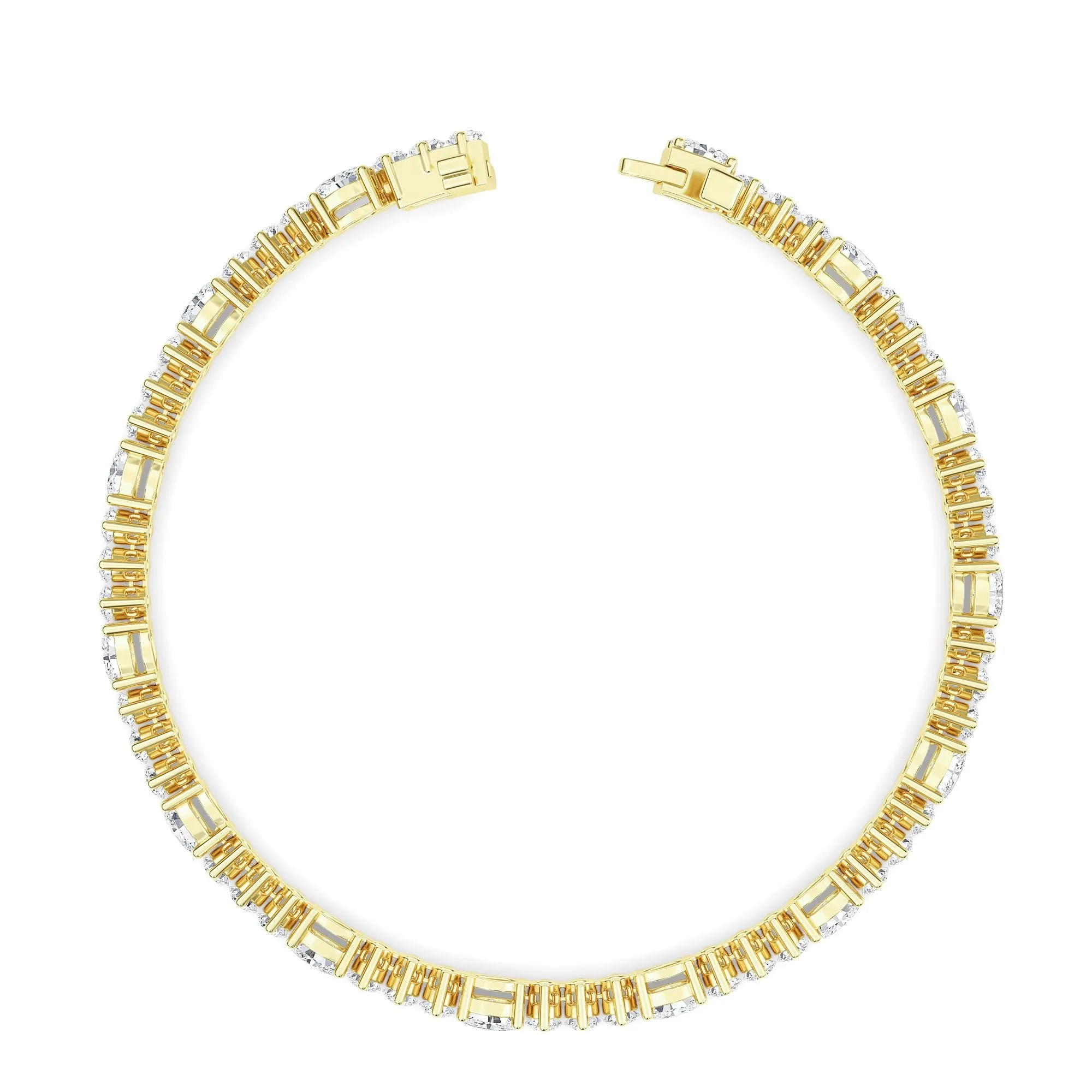 AUTRE - 14k Yellow Gold 5.15ct Lab Grown Diamond Oval and Round Tennis Bracelet