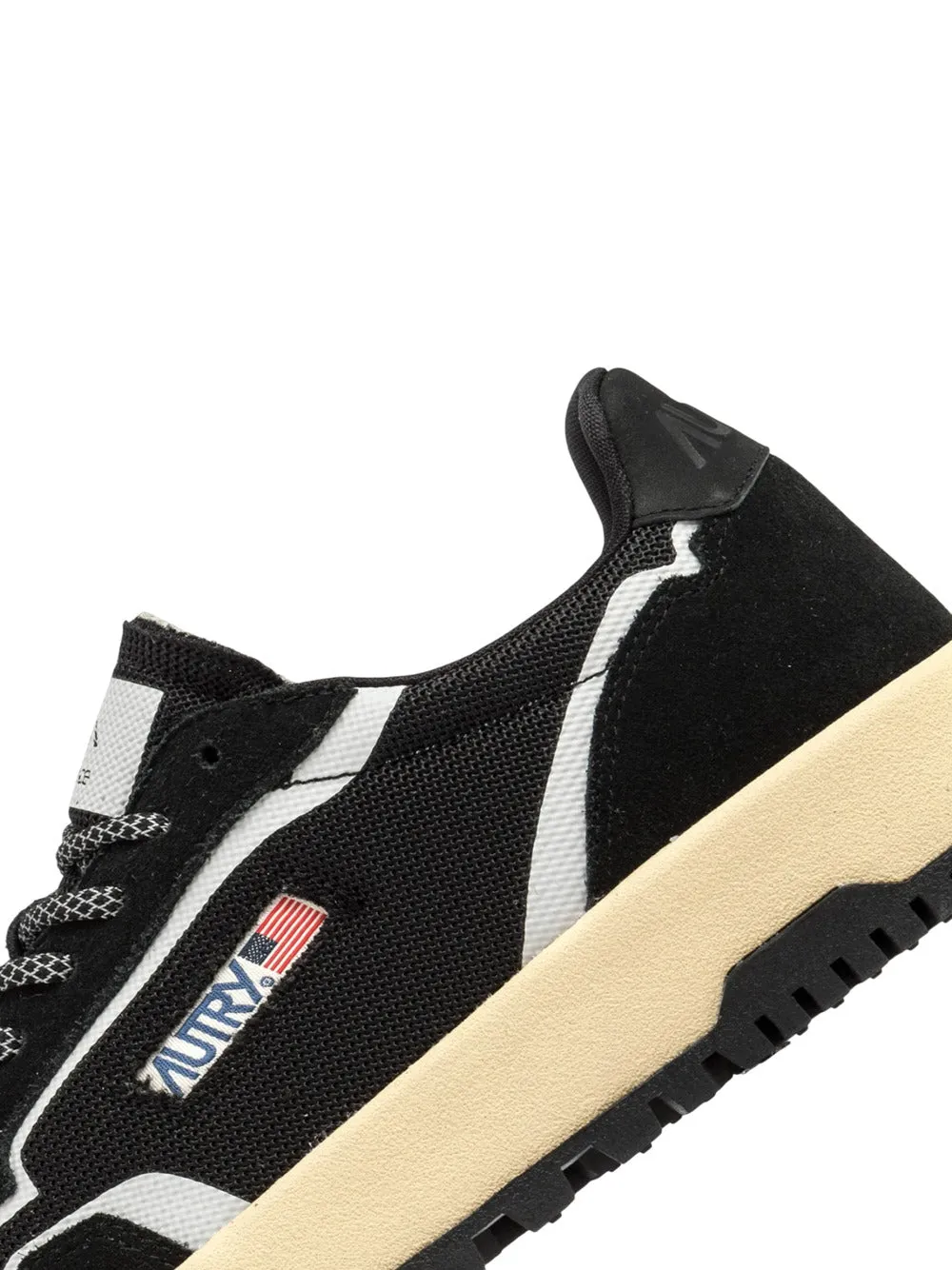 Autry Wildpace Low Sneakers In Black Mesh And Suede