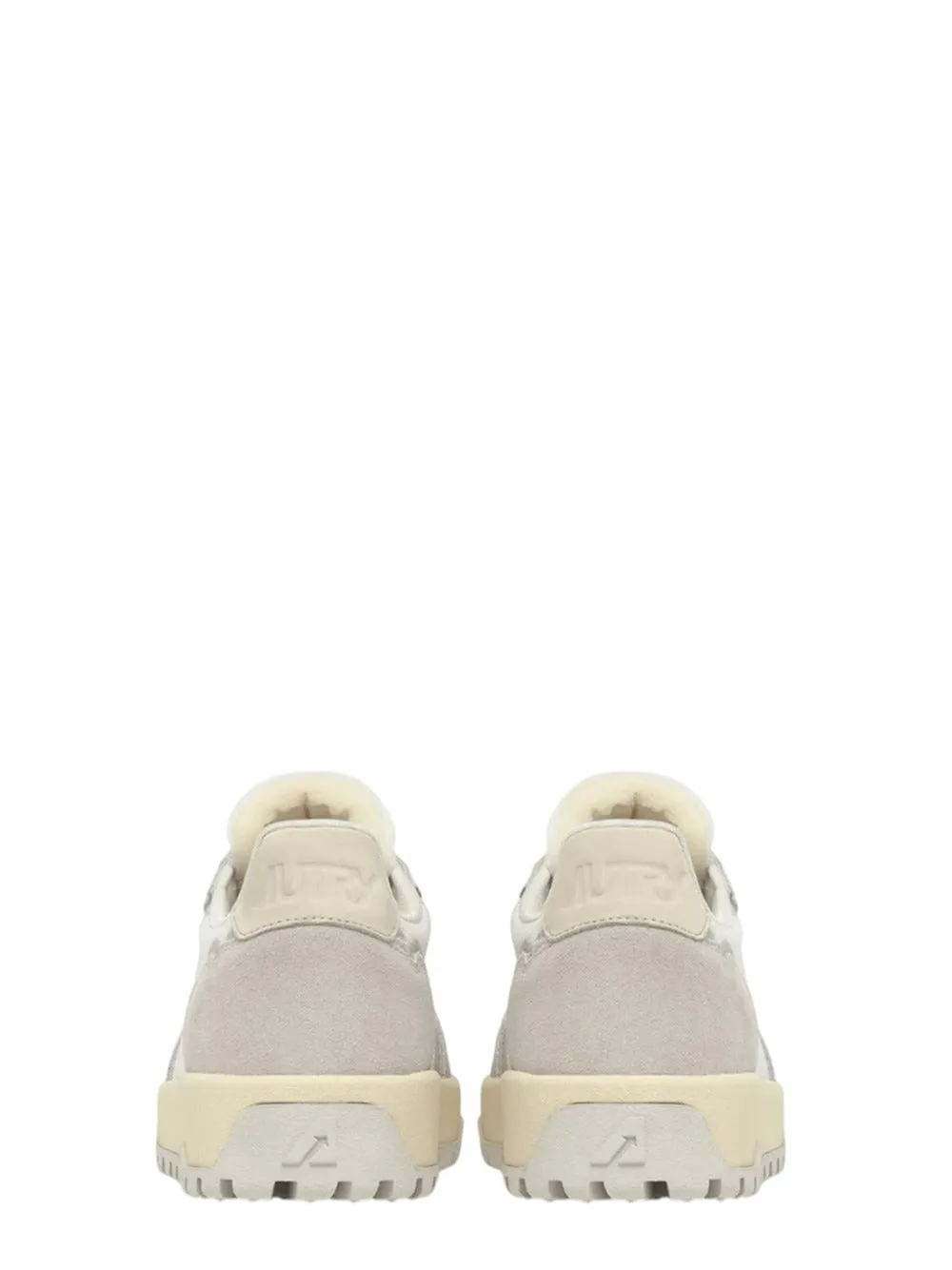 Autry Wildpace Low Sneakers In White Mesh And Suede