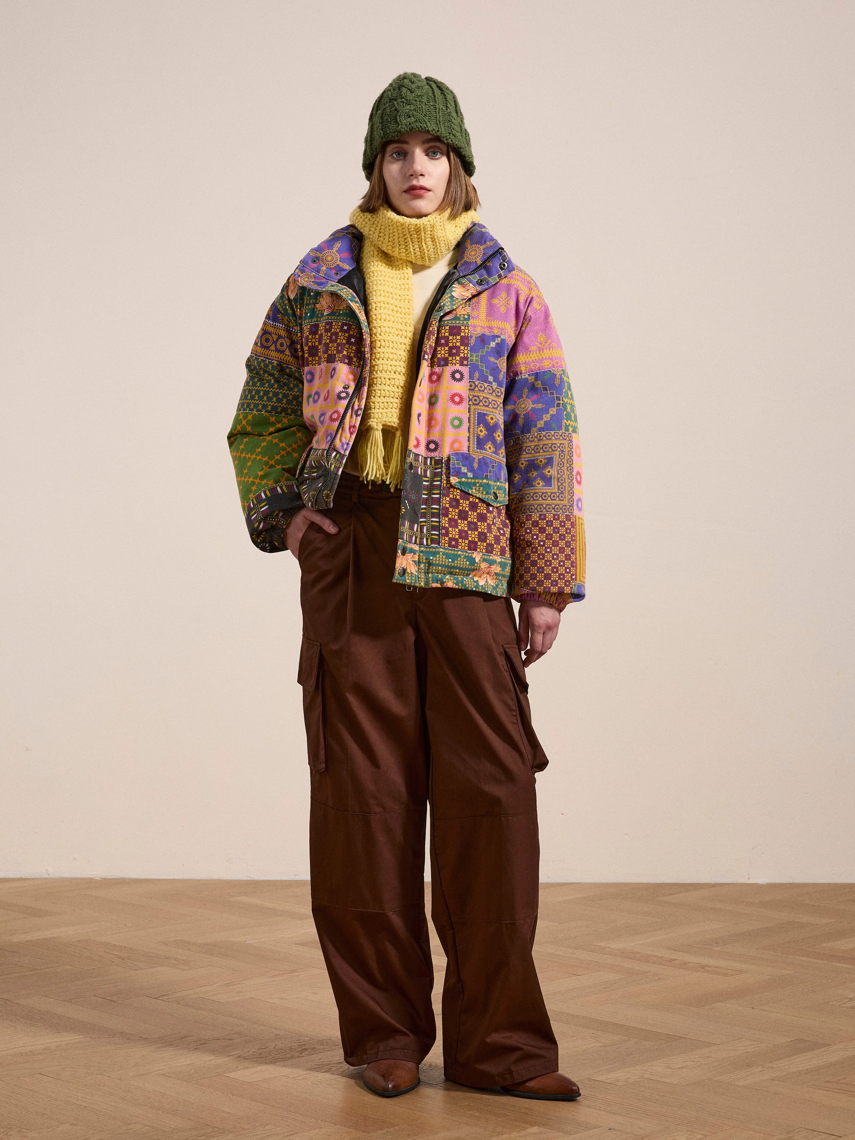 Ayubia Printed Tapestry Puffer Jacket