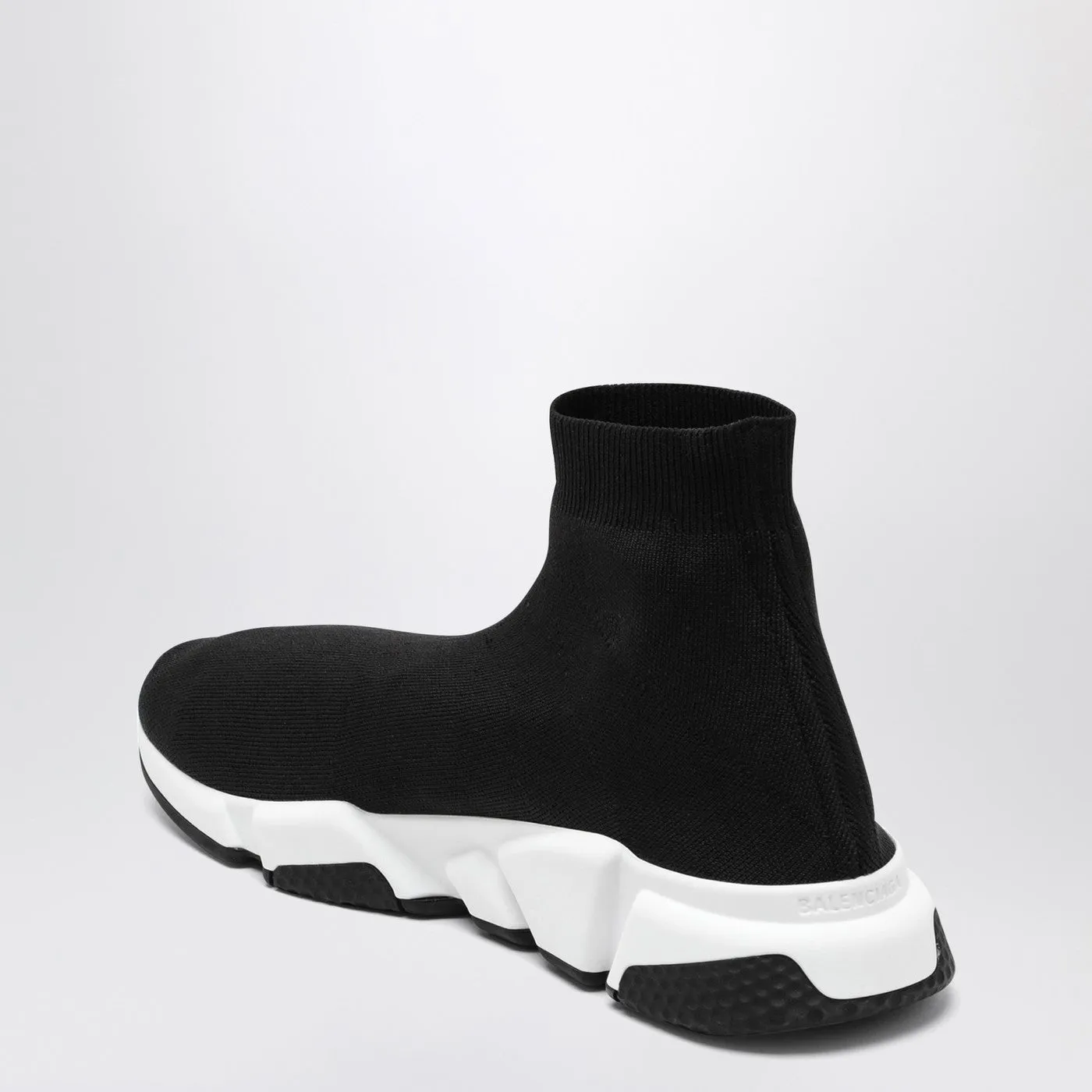 Balenciaga    Balenciaga Black Mesh And White Speed Sneakers