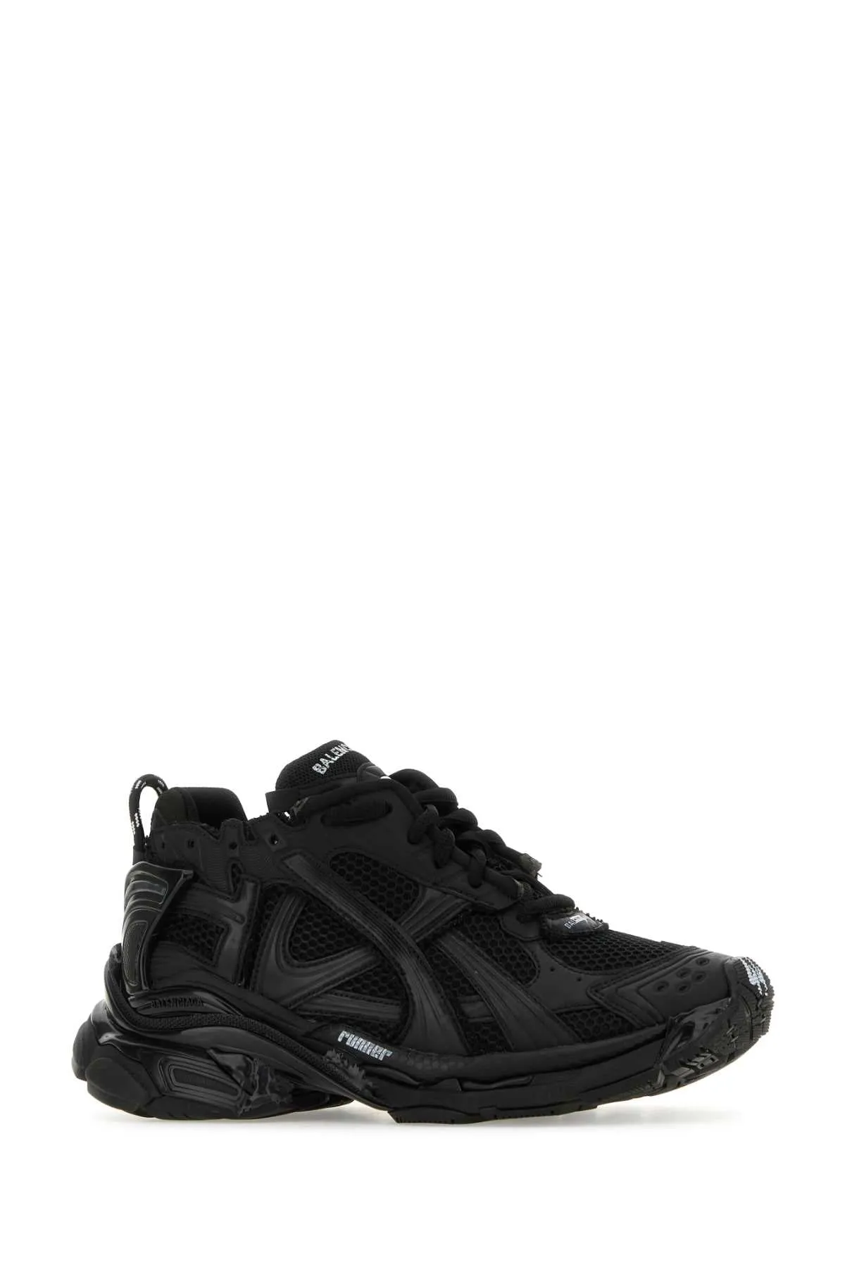 Balenciaga Black Mesh And Rubber Runner Sneakers