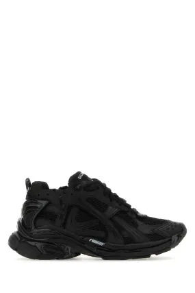 Balenciaga Black Mesh And Rubber Runner Sneakers