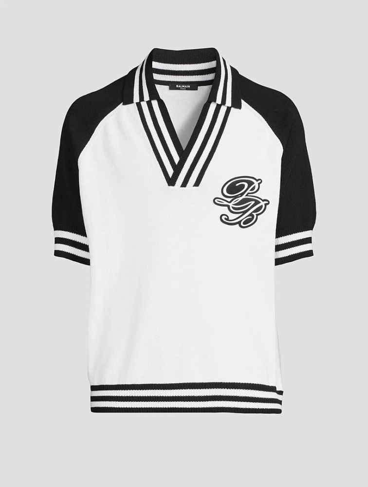 BALMAIN College Baseball Polo Shirt