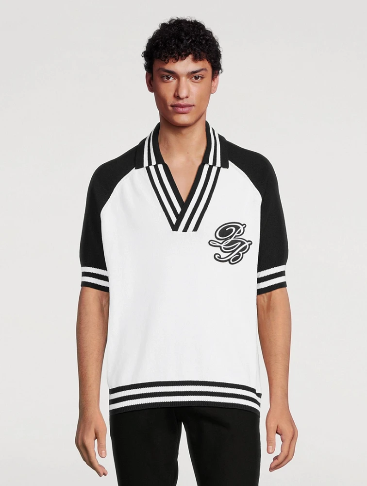 BALMAIN College Baseball Polo Shirt