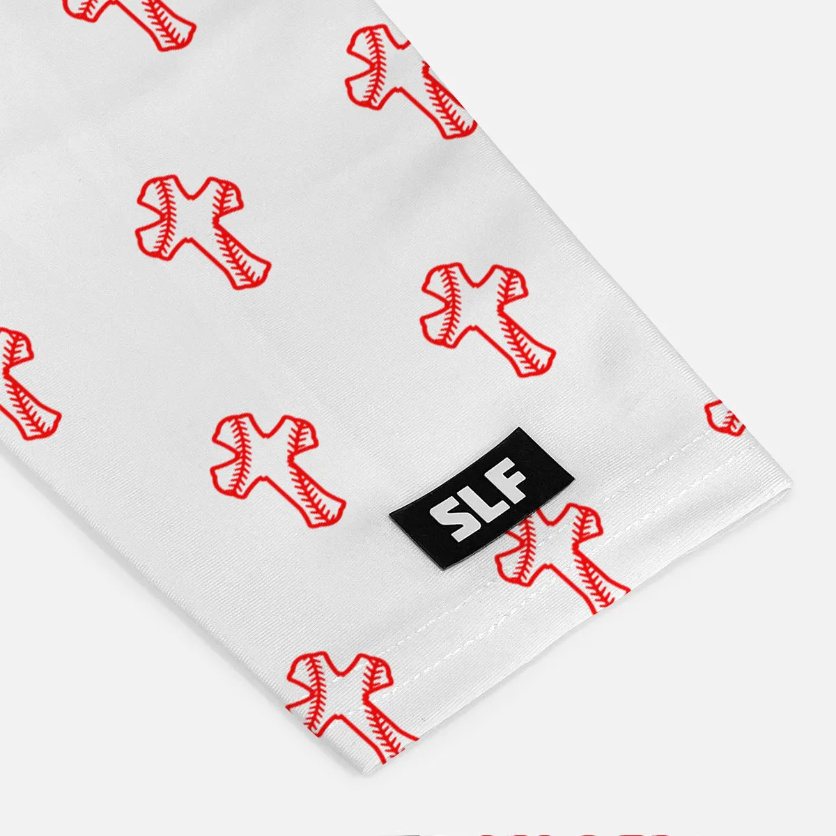 Baseball Cross Pattern White Arm Sleeve