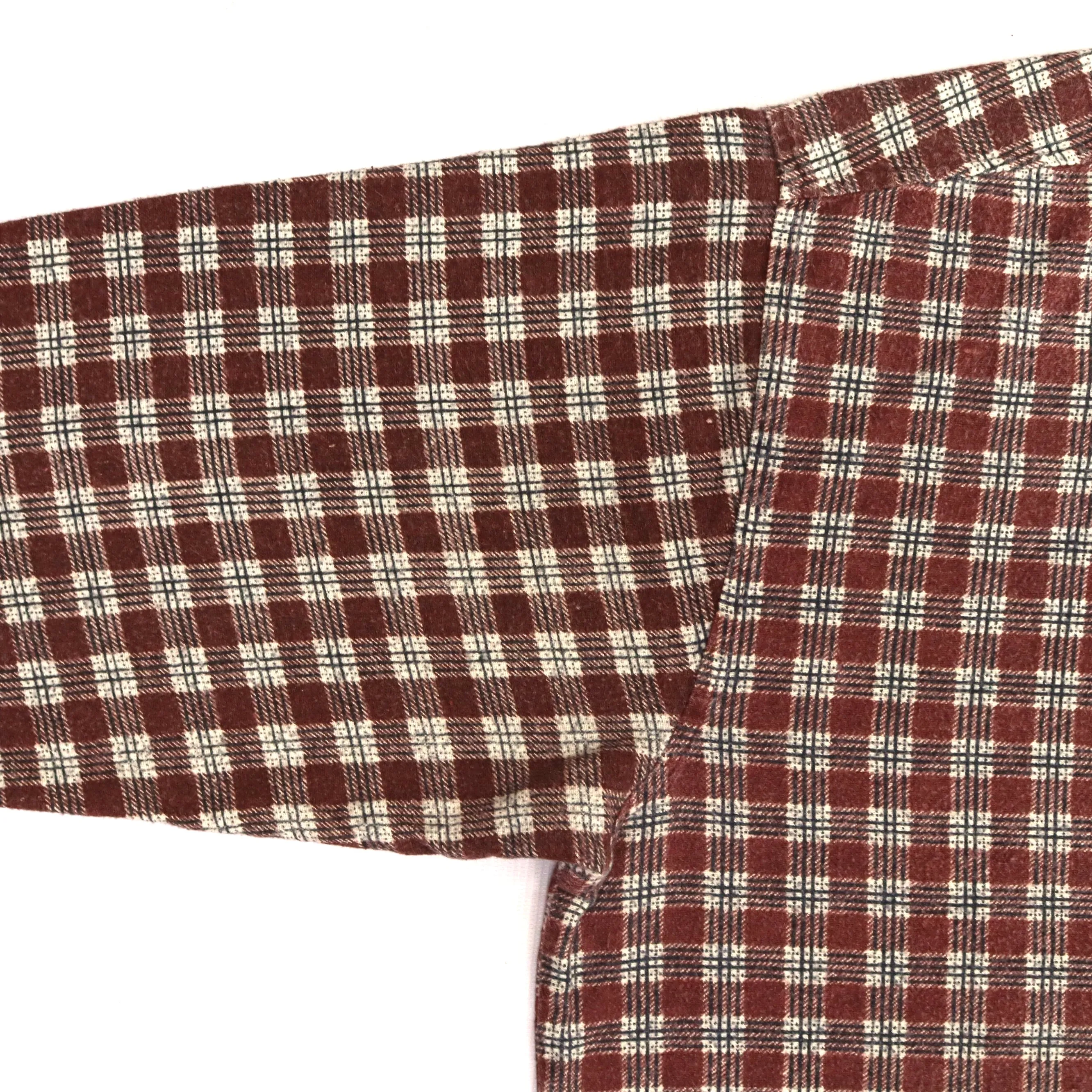 Basic Concept Flannel Shirt Red Beige