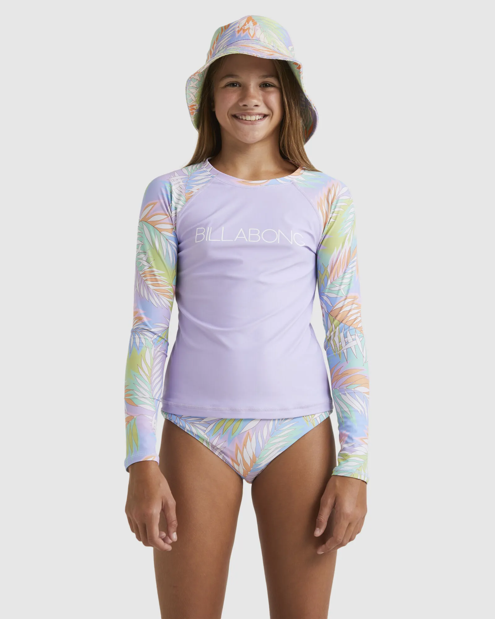 Billabong Girls 6-14 Tropical Dayz Rash Vest Set - Lilac Breeze | SurfStitch