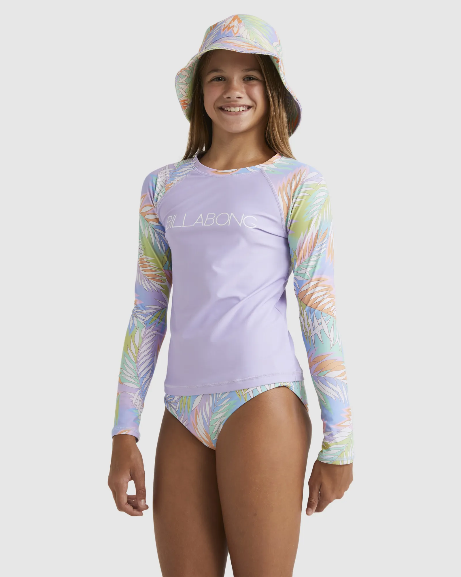 Billabong Girls 6-14 Tropical Dayz Rash Vest Set - Lilac Breeze | SurfStitch