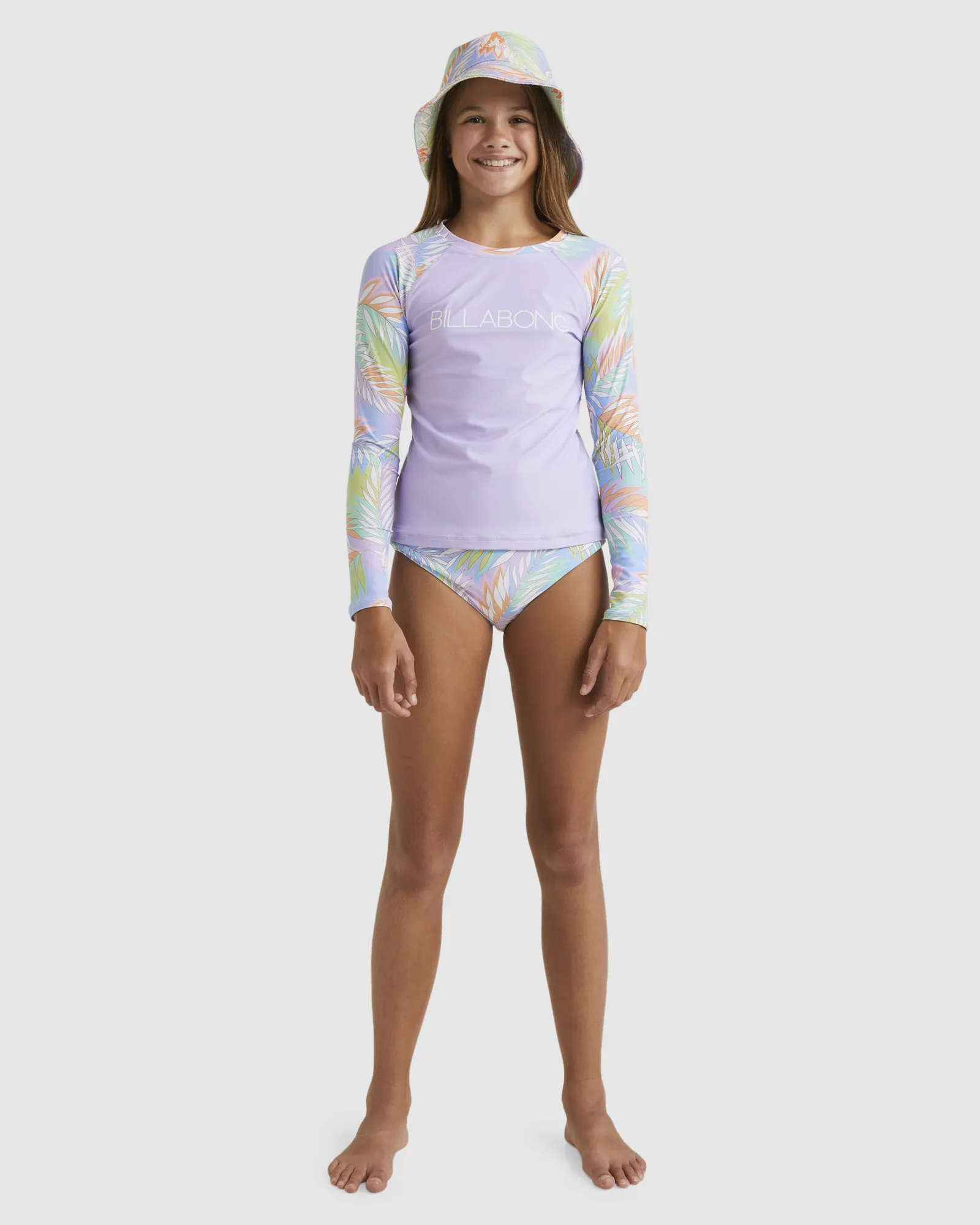 Billabong Girls 6-14 Tropical Dayz Rash Vest Set - Lilac Breeze | SurfStitch