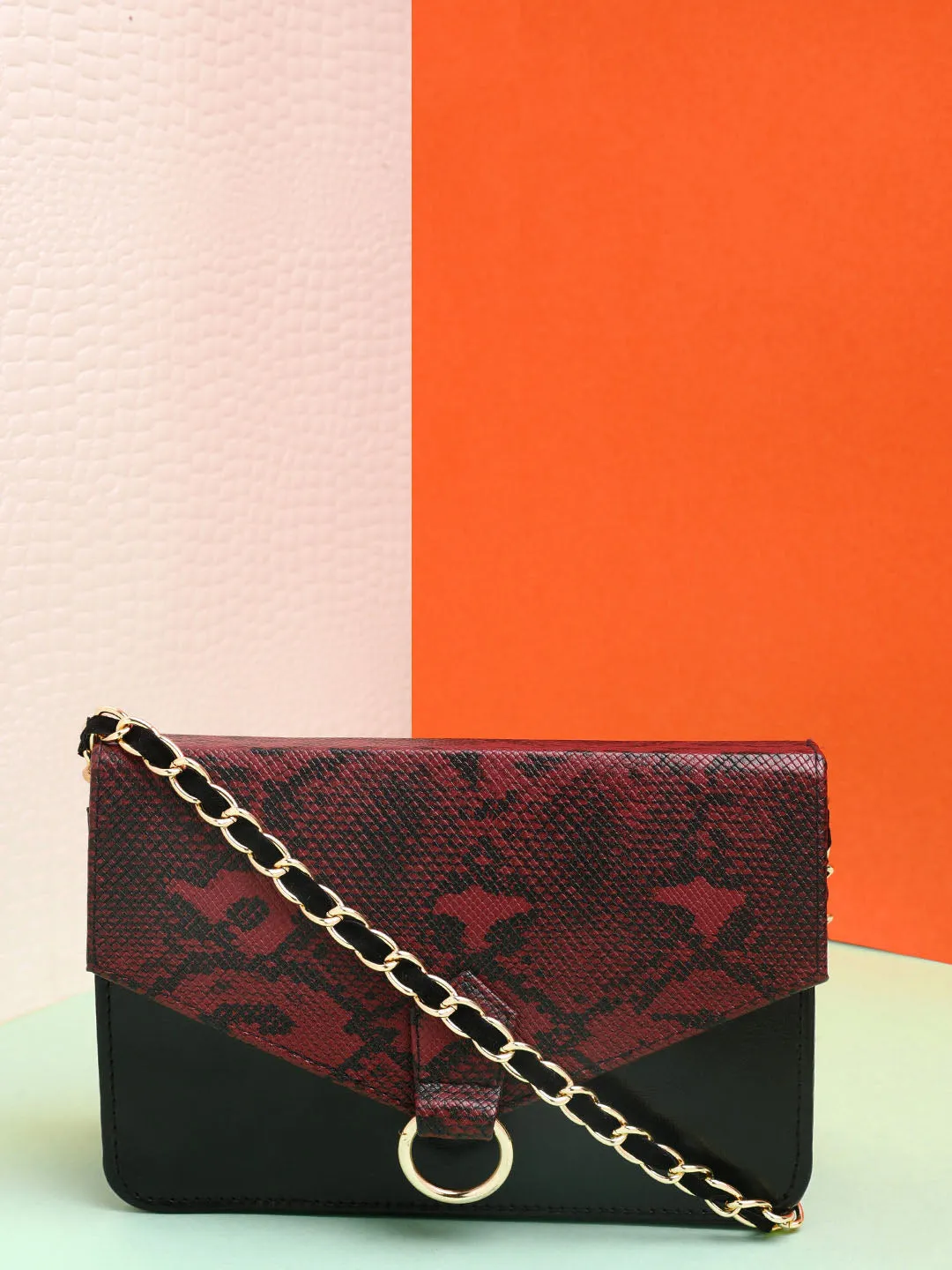 Black & Red Snake Clutch