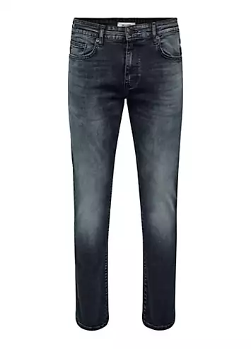 Black Denim Slim Fit Jeans by Only & Sons | Look Again