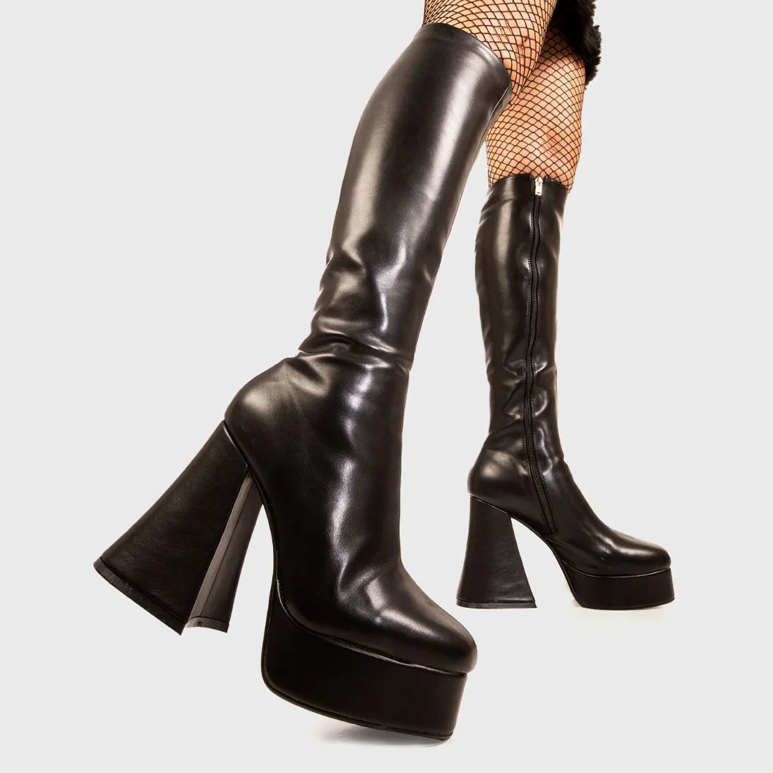 Black Swan Platform Knee High Boots