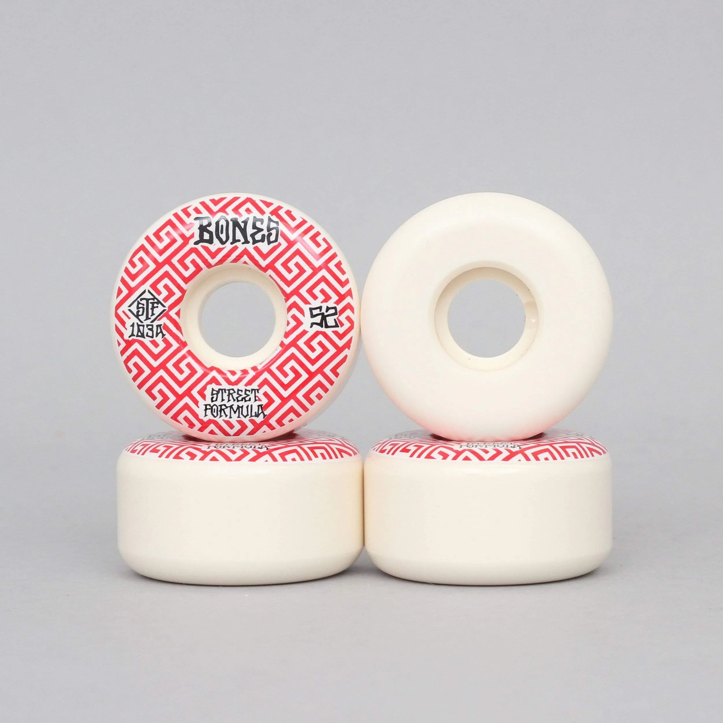 Bones 52mm 103A Patterns STF V2 Locks Skateboard Wheels White