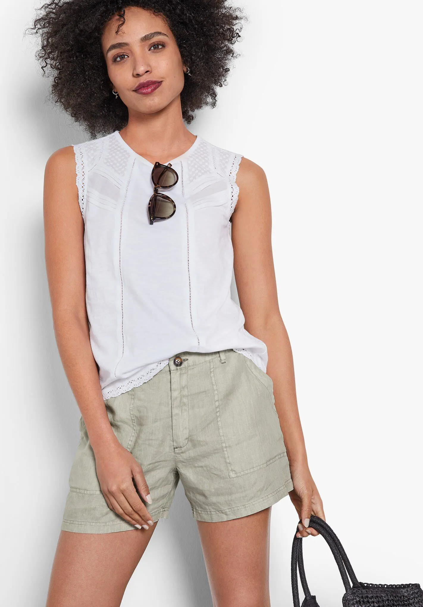 Broderie Cotton Tank Top