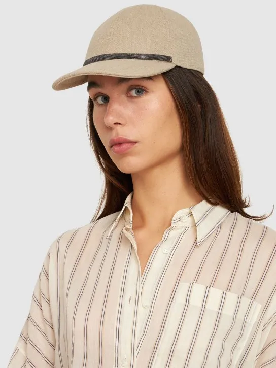 Brunello Cucinelli   Embellished gabardine baseball cap 