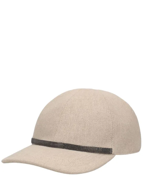 Brunello Cucinelli   Embellished gabardine baseball cap 