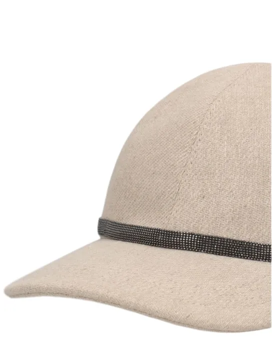 Brunello Cucinelli   Embellished gabardine baseball cap 