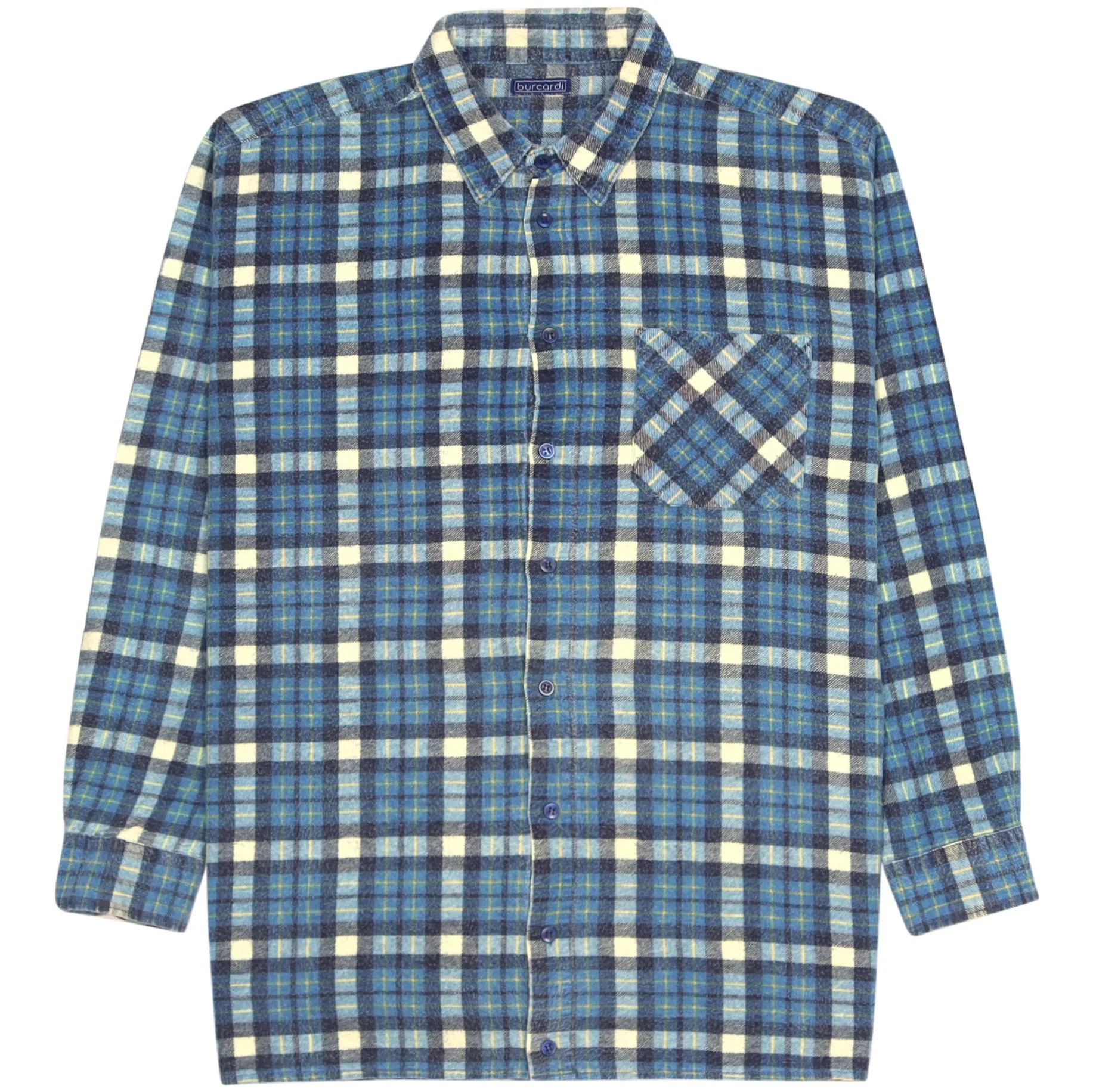 Burcordi Checkered Flannel Shirt Blue