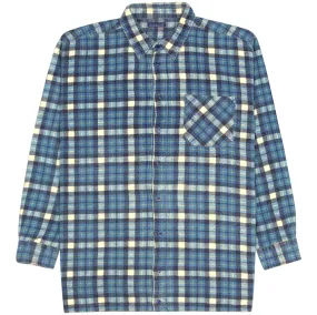 Burcordi Checkered Flannel Shirt Blue